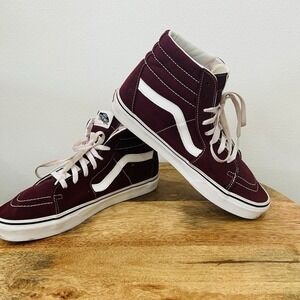 Vans SK8 Hi 721356 Maroon Burgundy Shoes Sneakers Old School Skate Men's 11